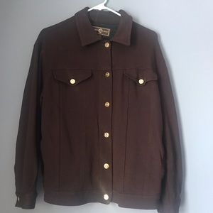 St.John Sport Brown Button Down Jacket